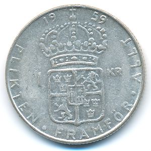Швеция, 1 крона (1959 г.)