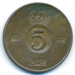 Швеция, 5 эре (1955 г.)