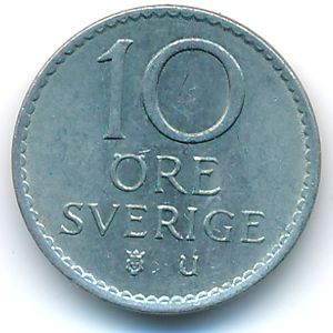 Sweden, 10 ore, 1963