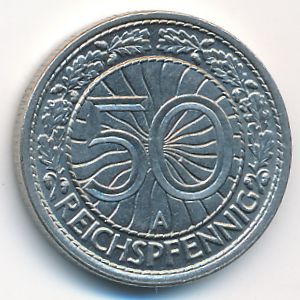 Веймарская республика, 50 рейхспфеннигов (1927 г.)