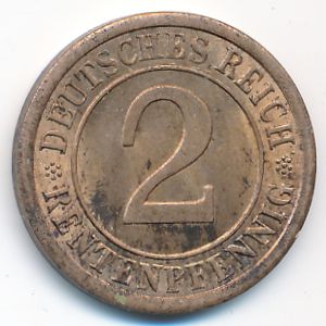 Веймарская республика, 2 рентенпфеннига (1924 г.)