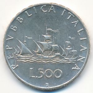 Italy, 500 lire, 1966