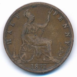 Великобритания, 1/2 пенни (1891 г.)