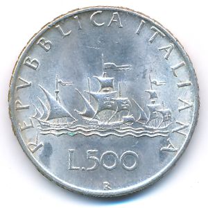 Italy, 500 lire, 1966