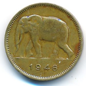 Belgian Congo, 2 francs, 1946