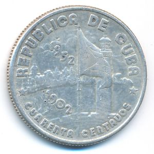 Cuba, 40 centavos, 1952