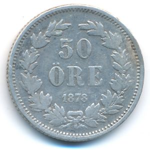 Sweden, 50 ore, 1878
