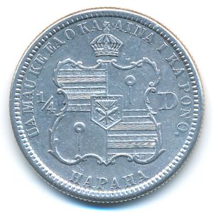 Гавайские острова, 1/4 доллара (1883 г.)