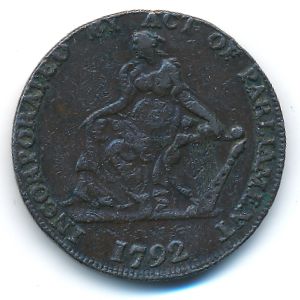 Ireland, 1/2 пенни, 1792