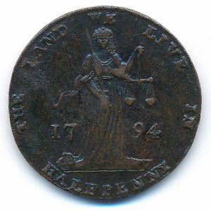 Ireland, 1/2 пенни, 1794