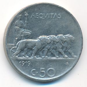 Italy, 50 centesimi, 1919