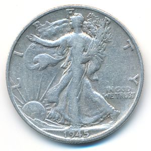 USA, 1/2 dollar, 1945