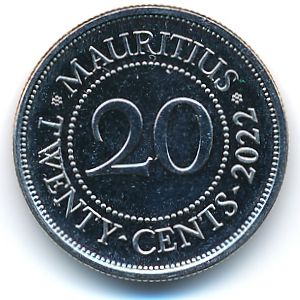 Маврикий, 20 центов (2022 г.)