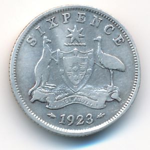 Australia, 6 pence, 1923