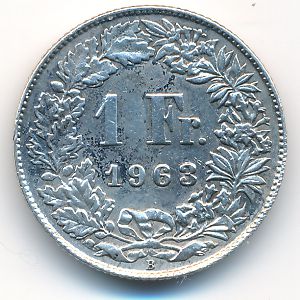 Switzerland, 1 franc, 1963