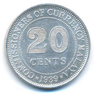 Малайя, 20 центов (1939 г.)