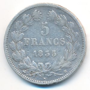 France, 5 francs, 1835