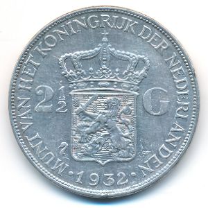 Нидерланды, 2 1/2 гульдена (1932 г.)