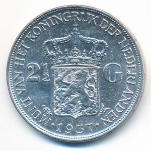 Netherlands, 2 1/2 gulden, 1937