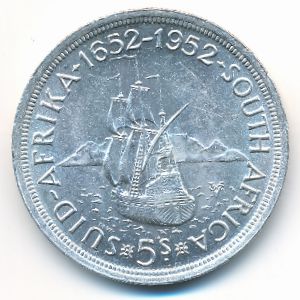 South Africa, 5 shillings, 1952