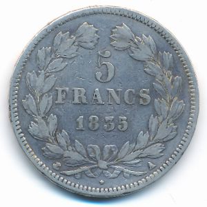 France, 5 francs, 1835