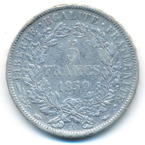 France, 5 francs, 1850
