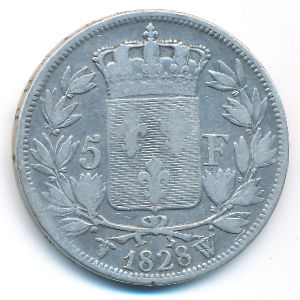 France, 5 francs, 1828