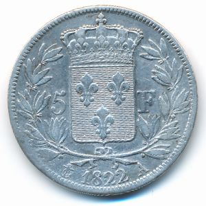 France, 5 франков, 1822