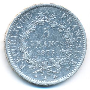 Франция, 5 франков (1875 г.)
