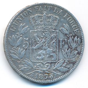 Бельгия, 5 франков (1873 г.)