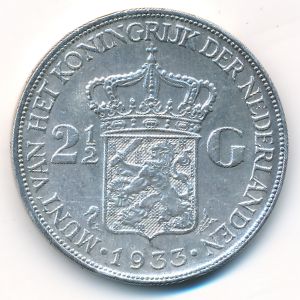 Нидерланды, 2 1/2 гульдена (1933 г.)
