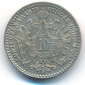 Austria, 10 kreuzer, 1871