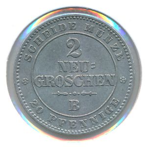 Саксония, 2 новых гроша (1863 г.)