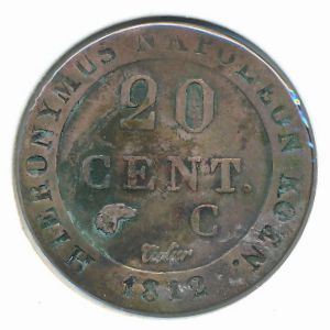 Westphalia, 20 centimes, 1812
