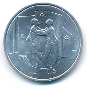San Marino, 5 lire, 1976