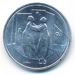 San Marino, 5 lire, 1976