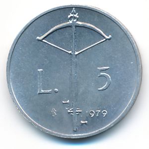 San Marino, 5 lire, 1979