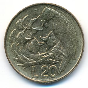 Сан-Марино, 20 лир (1975 г.)