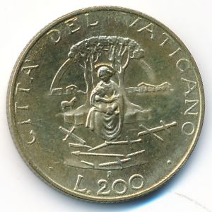 Vatican City, 200 lire, 1987