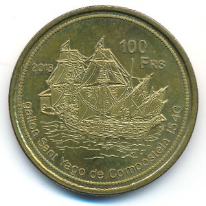 Остров Жуан-ди-Нова., 100 франков (2013 г.)