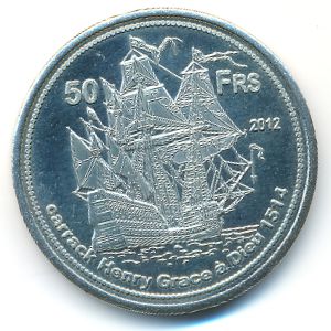 Остров Европа., 50 франков (2012 г.)