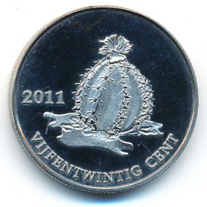 Bonaire., 25 cents, 2011