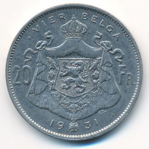 Бельгия, 20 франков (1931 г.)
