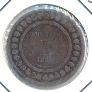 Tunis, 5 centimes, 1891