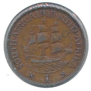 South Africa, 1 penny, 1935