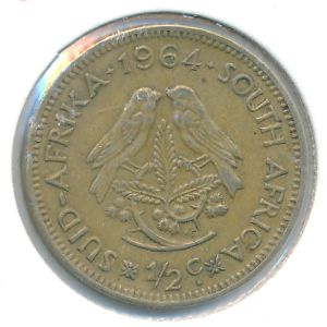 South Africa, 1/2 cent, 1964