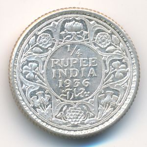 Британская Индия, 1/4 рупии (1936 г.)