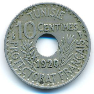 Тунис, 10 сентим (1920 г.)
