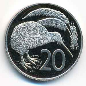 New Zealand, 20 cents, 1980