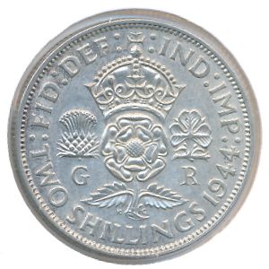 Великобритания, 2 шиллинга (1944 г.)